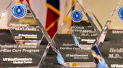 The awards table gleams at the start of the 2024 Leaders in Clinical Excellence Awards ceremony.