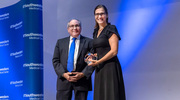 Dr. Podolsky and Dr. Jessica H. Voit stopped for a photo after she received her Rising Star Award.