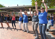 Faculty and staff including (r-l) Dr. Lisa Gardner, Diane McGhee, Lin Lofley, Suzanne Farmer, and others cheered for the Transactivators.