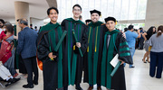 Posing with their diplomas, from left, are Joseph Da, M.D., Leo Cho, M.D., Jose Rodriguez Venzor, M.D., and Joseph Kim, M.D.