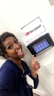 Kchuyler Myers, Heart and Lung Transplant: “I chose the time clock station for my favorite place. This is where the magic happens; I clock in to my UTSW life and clock out to Kchuyler's life. At work, I am a point of contact for patient care services, and at home I am a mother and spouse. I'm thankful to clock in and out every day, earning income to support my family.”