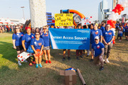 UTSW employees from various departments display their team spirit.