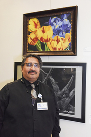 Edwin Montes, with Tulips (Works on Paper, Professional, first place)