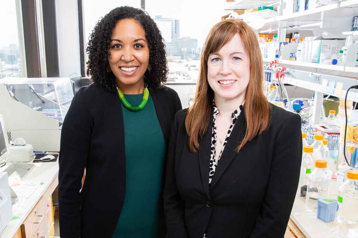 Drs. Tamia Harris-Tryon (left) and Lora Hooper