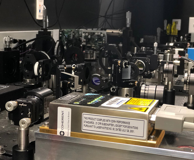 Drs. Dean and Fiolka developed this 3D light-sheet fluorescence microscope (LSFM)