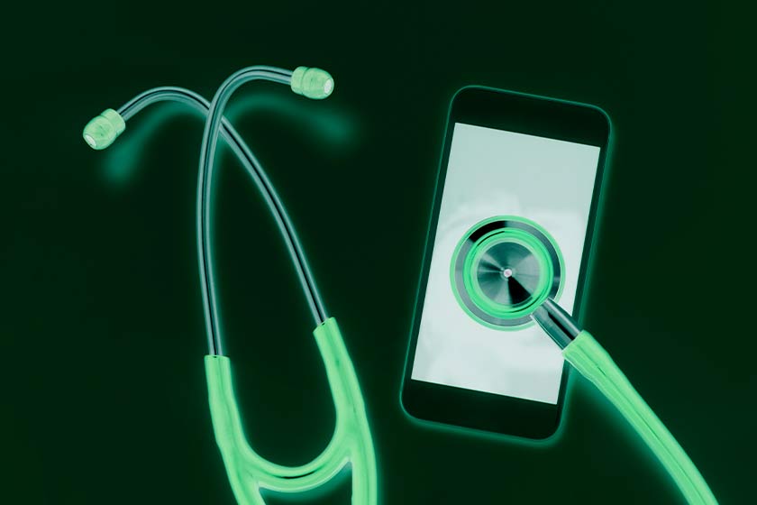 stethoscope on a phone