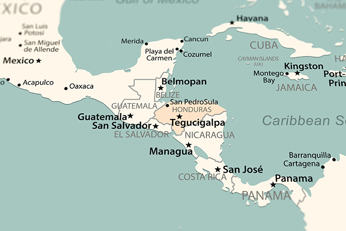 Map of Central America