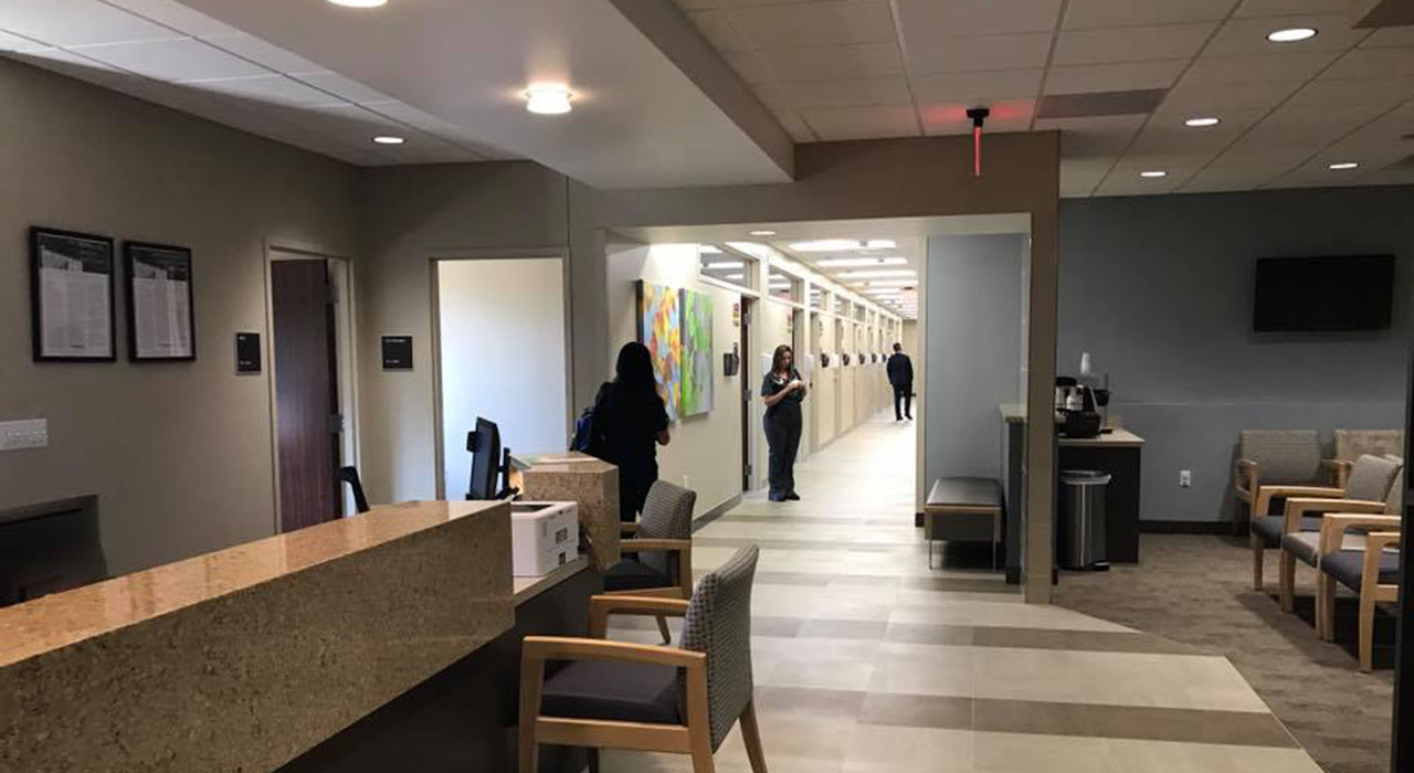 A hallway at Texas Health Resources Presbyterian Hospital Dallas