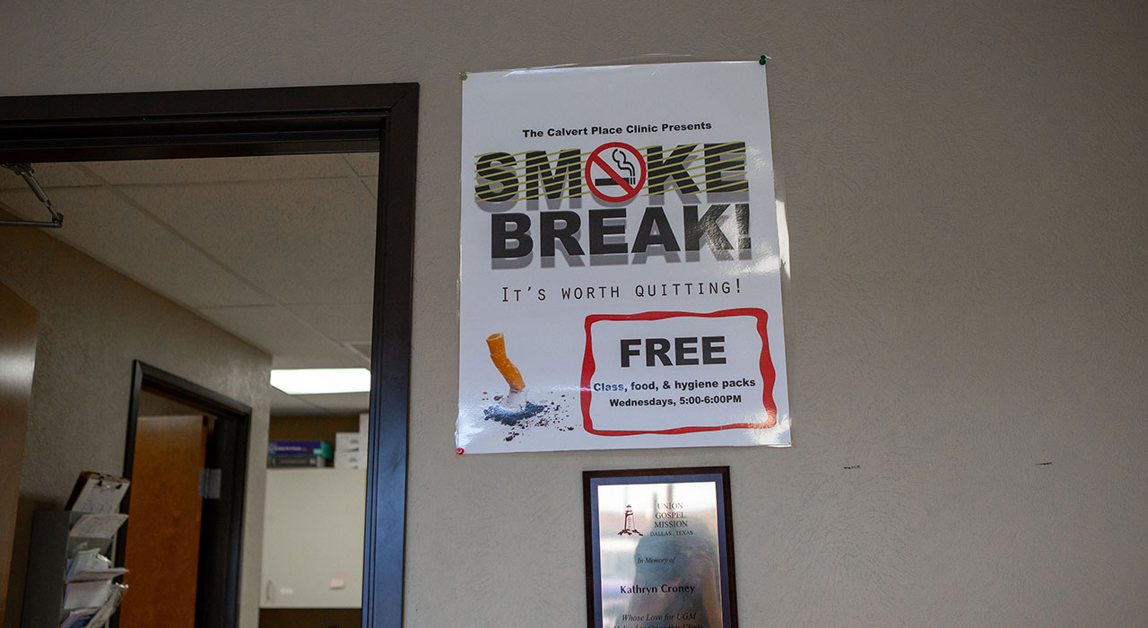 Smoking cessation flyer at Calvert Place