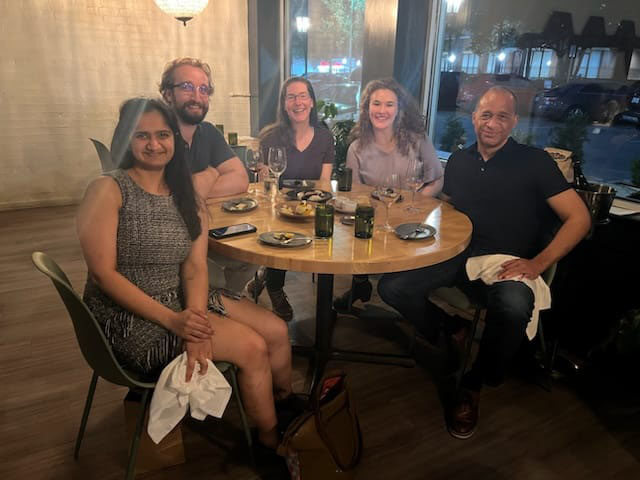 group of people at dinner