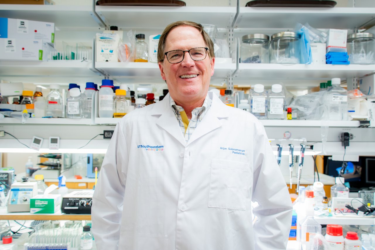 Dr. Shaul in his research space