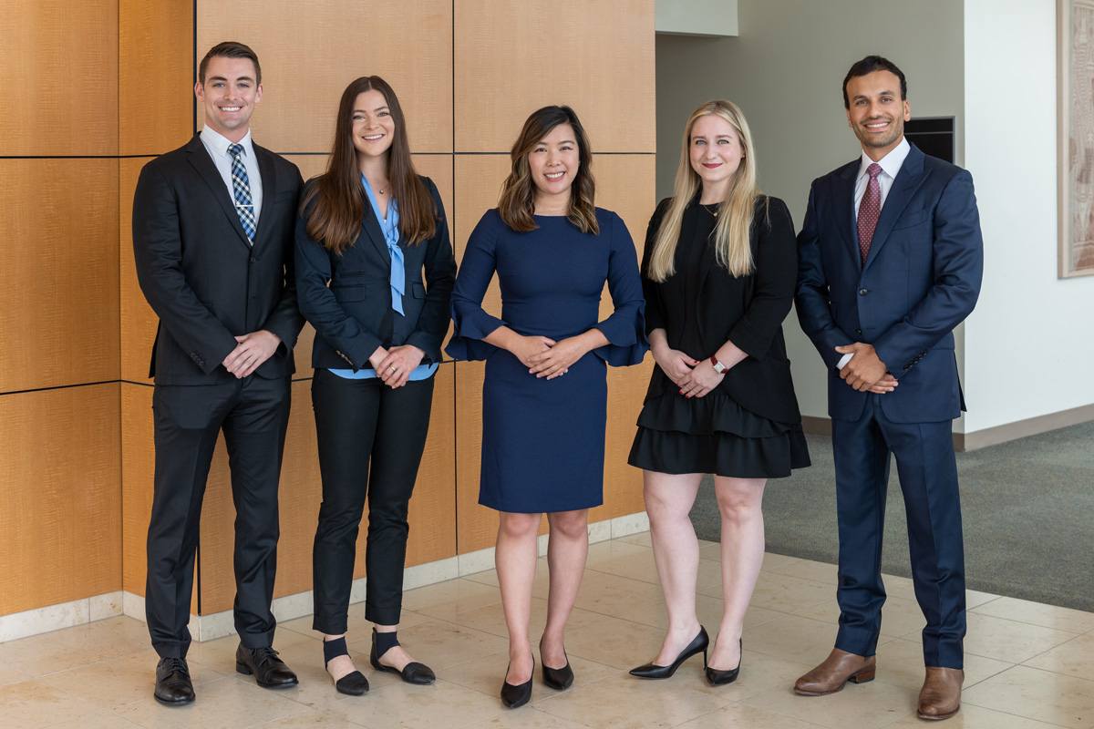 Chief residents - From left, Drs. Victor Chang, Margaret Ferguson, Virginia Bailey, Sameer Halani, Sam Cummins, and Ian Wisecarver.