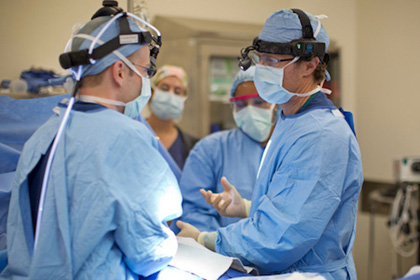Dr. Jeffrey Kenkel in surgery.