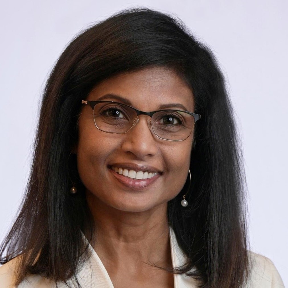 smiling woman with glasses