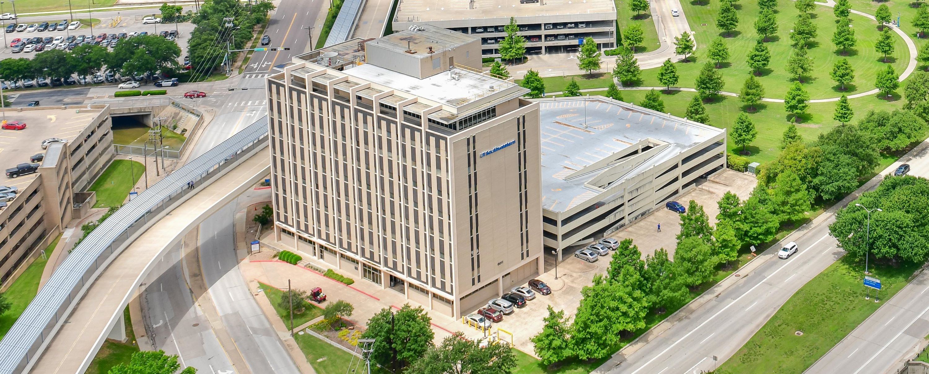 Aerial view of School of Health Professions building