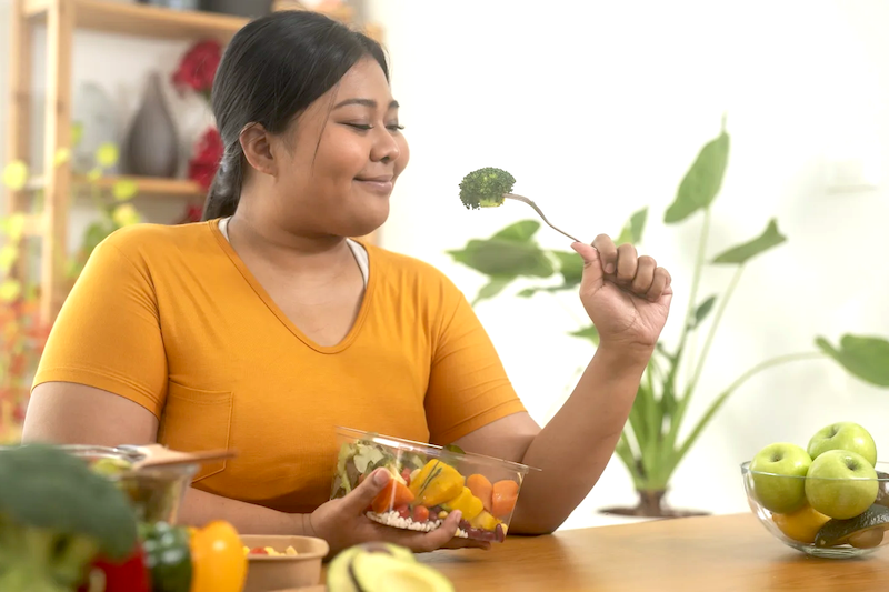 woman with vegetables