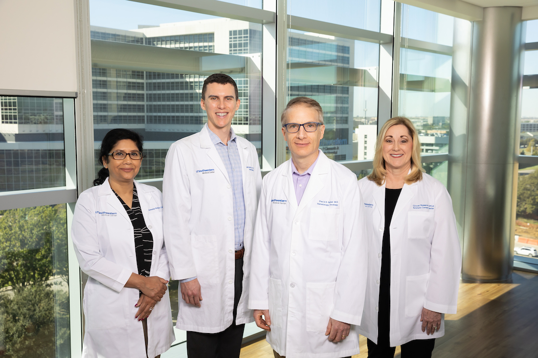 (l-r) Farjana Fattah, Ph.D., Mitchell S. von Itzstein, M.D., David E. Gerber, M.D., and Kelly Kyle, B.S.