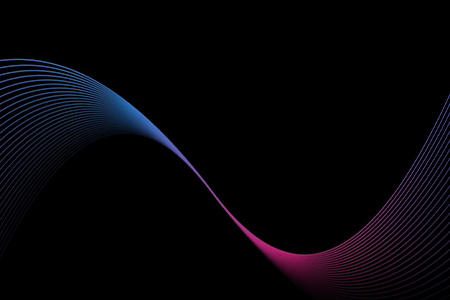 blue and red sine curve against dark background